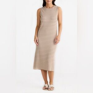 Striped Sleeveless Midi Dress